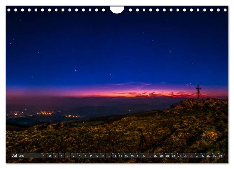 Produktbild: Himmelslichter - Mond und Sterne (Wandkalender 2026 DIN A4 quer), CALVENDO Monatskalender
