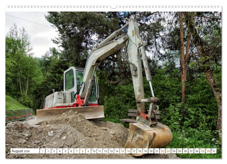 Produktbild: Baumaschinen - Maschinen auf der Baustelle (Wandkalender 2026 DIN A2 quer), CALVENDO Monatskalender