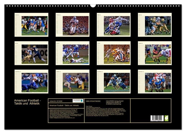 Produktbild: American Football - Taktik und Athletik (Wandkalender 2026 DIN A2 quer), CALVENDO Monatskalender