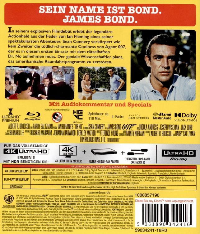Produktbild: James Bond - Jagt Dr. No (4K Ultra HD) + (Blu-ray)