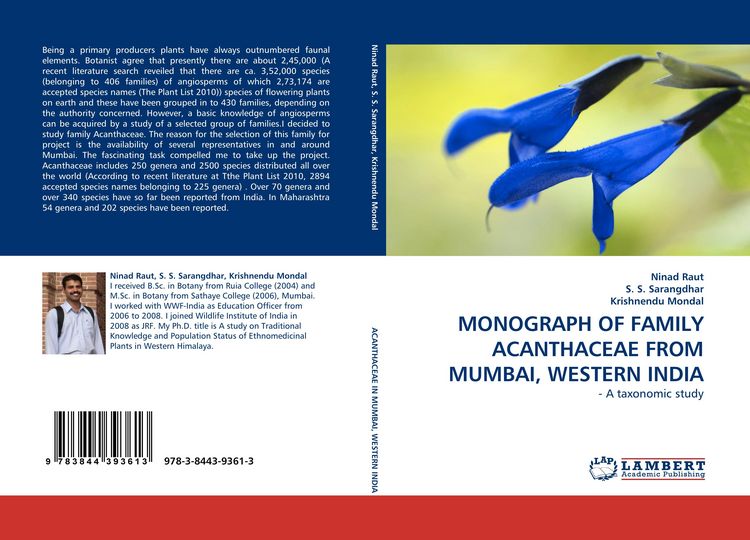Produktbild: MONOGRAPH OF FAMILY ACANTHACEAE FROM MUMBAI, WESTERN INDIA