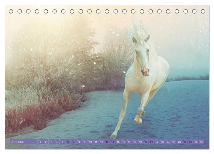 Produktbild: Einhorn Welt - vertr&auml;umte Einhornbilder (Tischkalender 2026 DIN A5 quer), CALVENDO Monatskalender