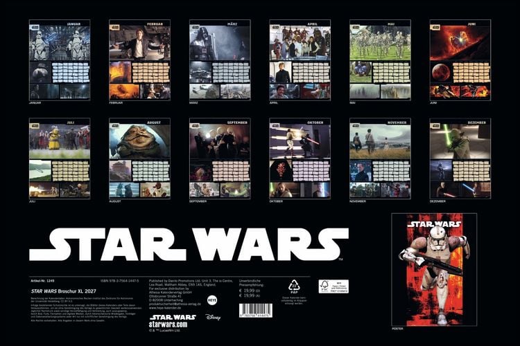 Produktbild: Star Wars Broschur XL Kalender 2027