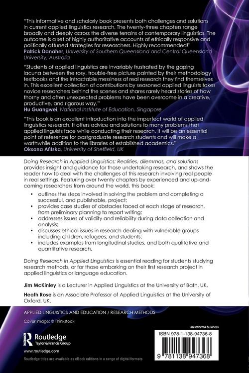 Produktbild: Doing Research in Applied Linguistics