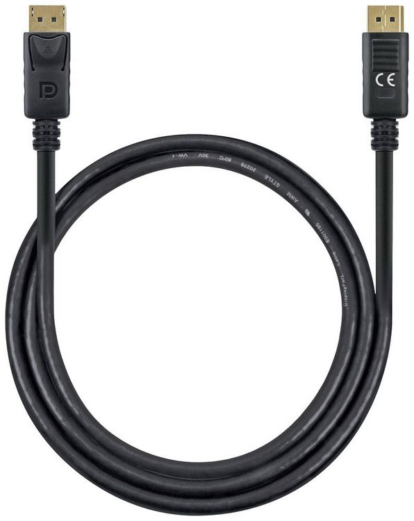 Produktbild: Manhattan DisplayPort Anschlusskabel DisplayPort Stecker, DisplayPort Stecker 1.00m Schwarz 355568 dreifach geschirmt, PVC-Mantel