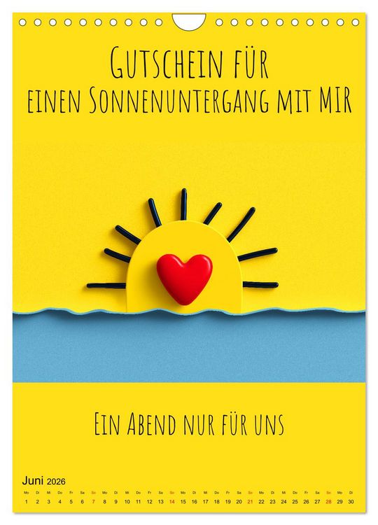 Produktbild: Gutscheinkalender - Gutschein Karten als Geschenk der Liebe (Wandkalender 2026 DIN A4 hoch), CALVENDO Monatskalender