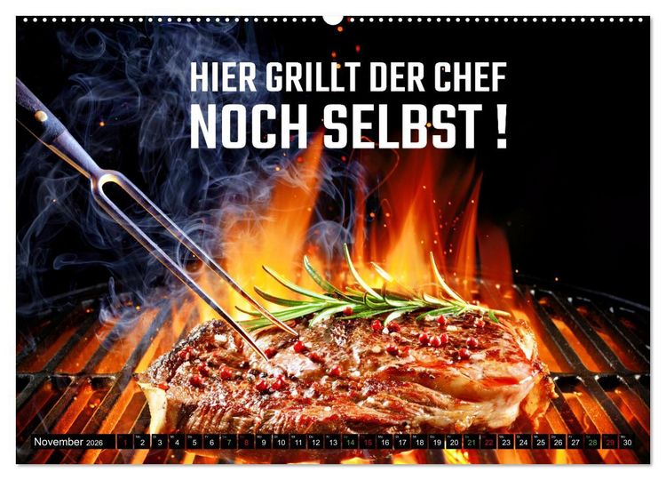 Produktbild: B wie BBQ Impressionen mit Spr&uuml;chen (Wandkalender 2026 DIN A2 quer), CALVENDO Monatskalender