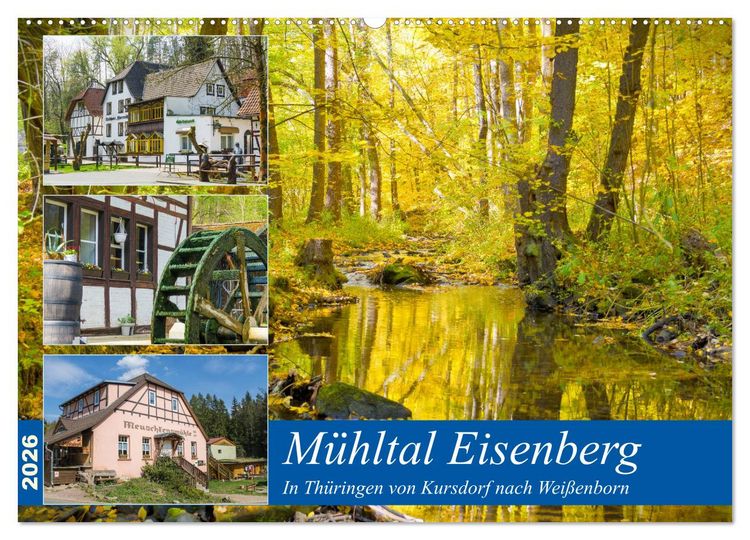 Produktbild: M&uuml;hltal Eisenberg (Wandkalender 2026 DIN A2 quer), CALVENDO Monatskalender