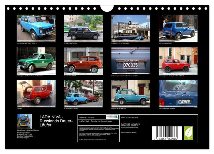 Produktbild: LADA NIVA - Russlands Dauer-L&auml;ufer (Wandkalender 2026 DIN A4 quer), CALVENDO Monatskalender