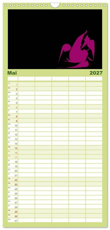 Produktbild: Familienplaner 2027 - Minimalistisch mit 5 Spalten (Wandkalender, 21 x 45 cm) CALVENDO