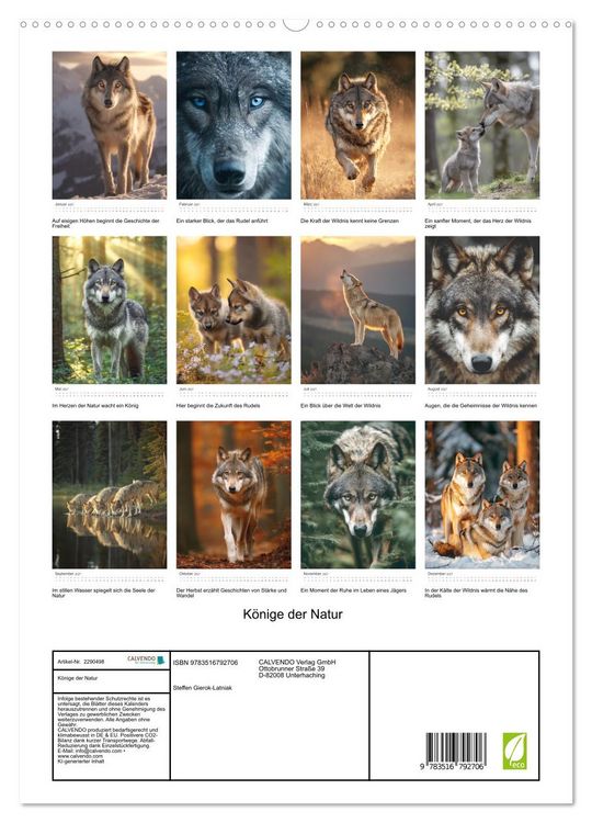 Produktbild: K&ouml;nige der Natur (hochwertiger Premium Wandkalender 2027 DIN A2 hoch), Kunstdruck in Hochglanz