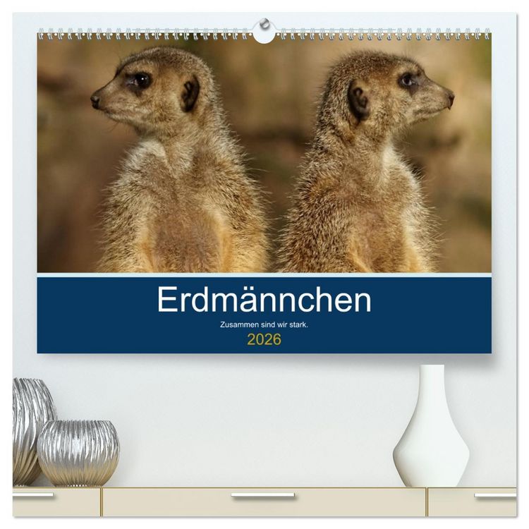 Produktbild: Erdm&auml;nnchen - Zusammen sind wir stark (hochwertiger Premium Wandkalender 2026 DIN A2 quer), Kunstdruck in Hochglanz