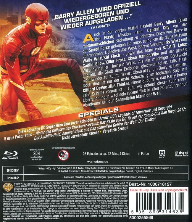 Produktbild: The Flash - Die komplette 4. Staffel [4 BRs]