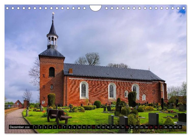 Produktbild: Kirchen in Ostfriesland (Wandkalender 2026 DIN A4 quer), CALVENDO Monatskalender