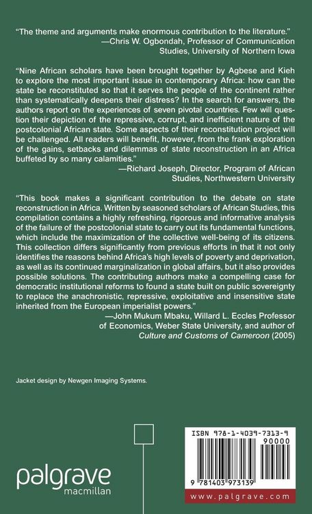 Produktbild: Reconstituting the State in Africa
