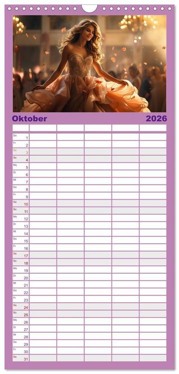 Produktbild: Familienplaner 2026 - Verzaubert von Magie und Romantik mit 5 Spalten (Wandkalender, 21 x 45 cm) CALVENDO