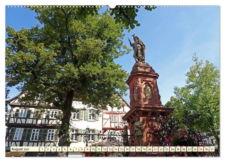 Produktbild: Bensheim an der Bergstra&szlig;e Mandelbl&uuml;te, Wein und Fachwerk (Wandkalender 2027 DIN A2 quer), CALVENDO Monatskalender