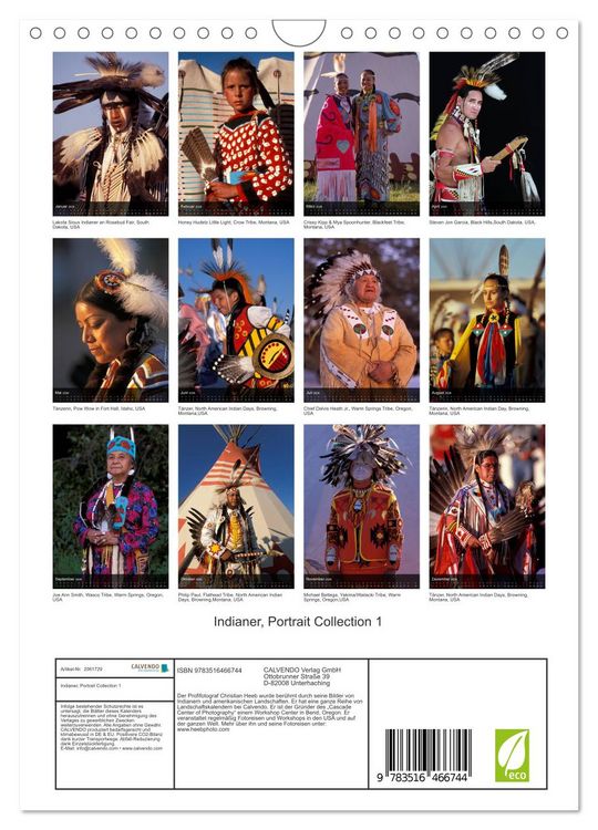 Produktbild: Indianer, Portrait Collection 1 (Wandkalender 2026 DIN A4 hoch), CALVENDO Monatskalender