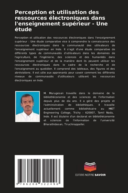 Produktbild: Perception et utilisation des ressources &eacute;lectroniques dans l'enseignement sup&eacute;rieur - Une &eacute;tude