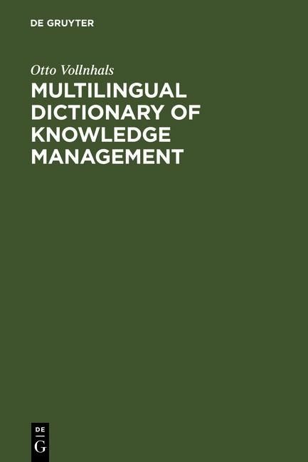 Produktbild: Multilingual Dictionary of Knowledge Management