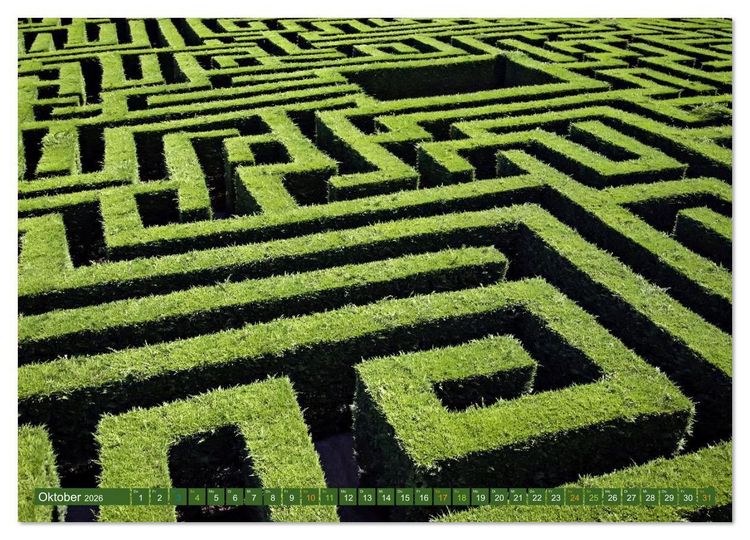 Produktbild: Faszination LABYRINTH - unterwegs in der Natur (Wandkalender 2026 DIN A4 quer), CALVENDO Monatskalender