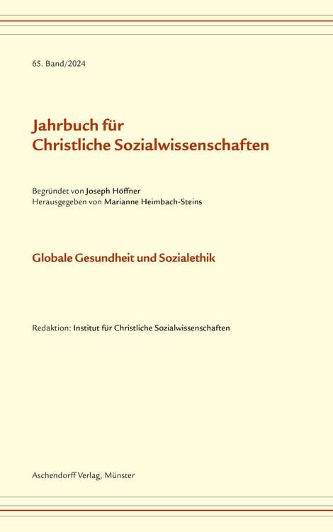 Produktbild: Jahrbuch f&uuml;r Christliche Sozialwissenschaften, 65. Band/2024