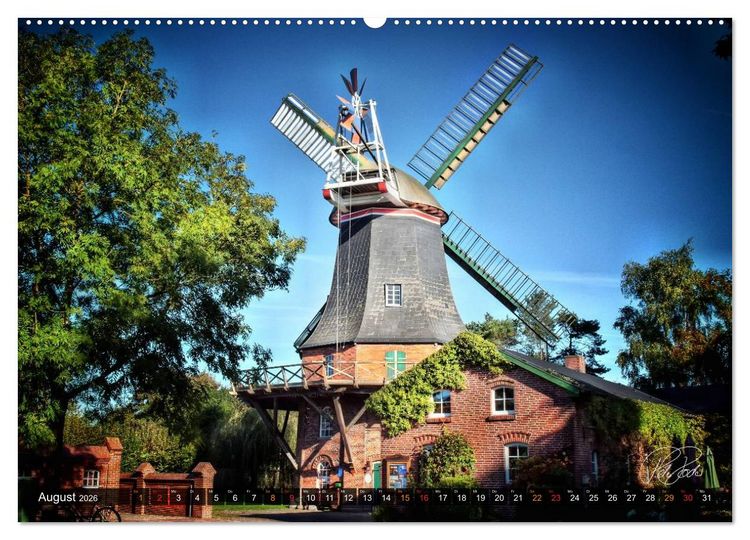 Produktbild: Friesland - Die Friesische M&uuml;hlenstra&szlig;e (hochwertiger Premium Wandkalender 2026 DIN A2 quer), Kunstdruck in Hochglanz