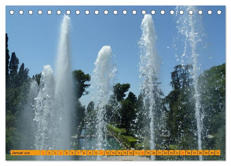 Produktbild: Die h&auml;ngenden G&auml;rten von Tivoli - Die Villa d'Este (Tischkalender 2026 DIN A5 quer), CALVENDO Monatskalender