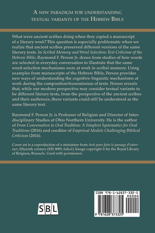 Produktbild: Scribal Memory and Word Selection