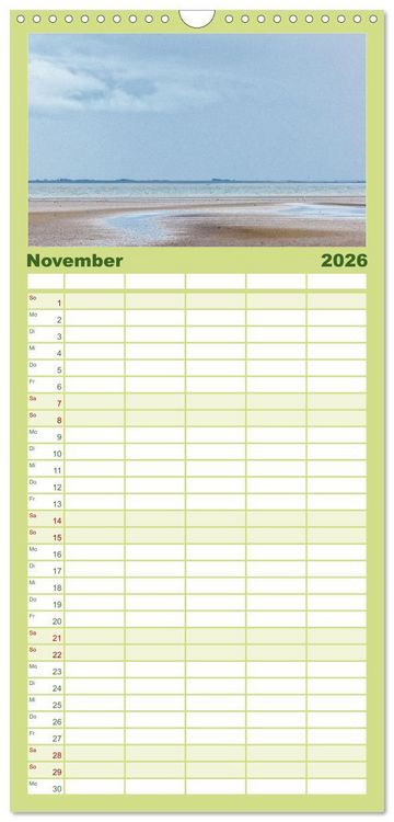 Produktbild: Familienplaner 2026 - Pellworm - Das Inselparadies mit 5 Spalten (Wandkalender, 21 x 45 cm) CALVENDO