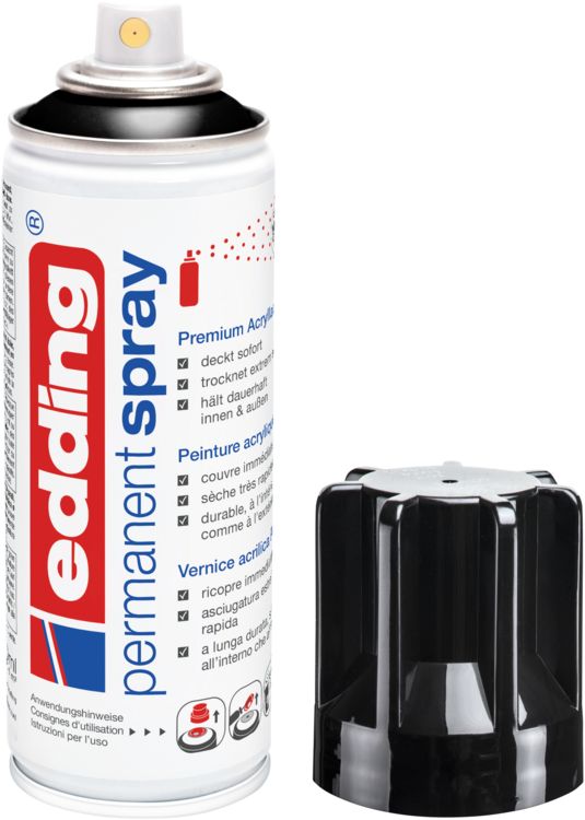 Produktbild: 5200 Permanent Spray, tiefschwarz gl&auml;nzend, 200ml Premium Acryllack