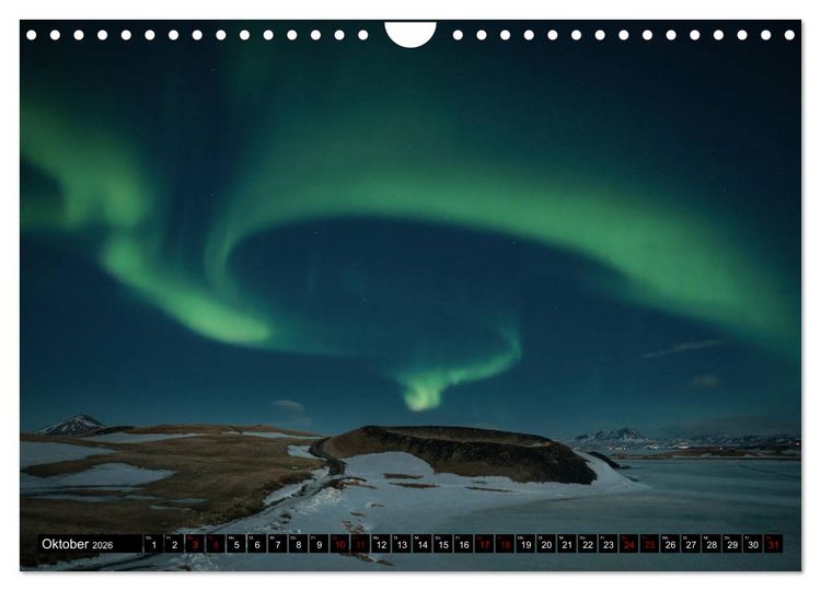 Produktbild: Aurora borealis - Magische Polarlichtn&auml;chte in Island und Norwegen (Wandkalender 2026 DIN A4 quer), CALVENDO Monatskalender