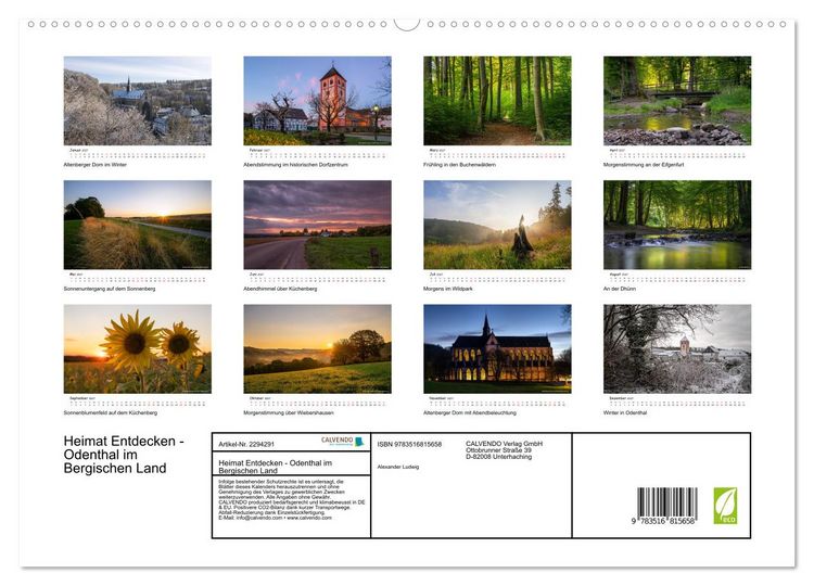 Produktbild: Heimat Entdecken - Odenthal im Bergischen Land (hochwertiger Premium Wandkalender 2027 DIN A2 quer), Kunstdruck in Hochglanz