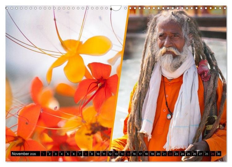 Produktbild: INDIEN Menschen Farben Impressionen (Wandkalender 2026 DIN A3 quer), CALVENDO Monatskalender