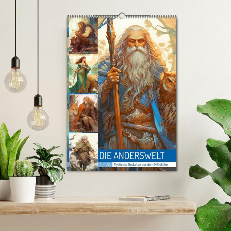 Produktbild: Die Anderswelt. Mystische Gestalten aus dem Mittelalter (Wandkalender 2026 DIN A2 hoch), CALVENDO Monatskalender