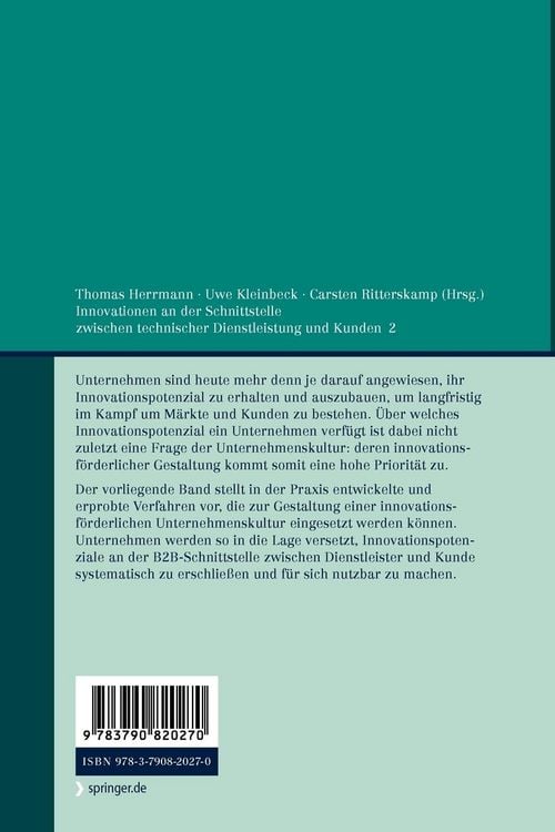 Produktbild: Innovationen an der Schnittstelle zwischen technischer Dienstleistung und Kunden 2