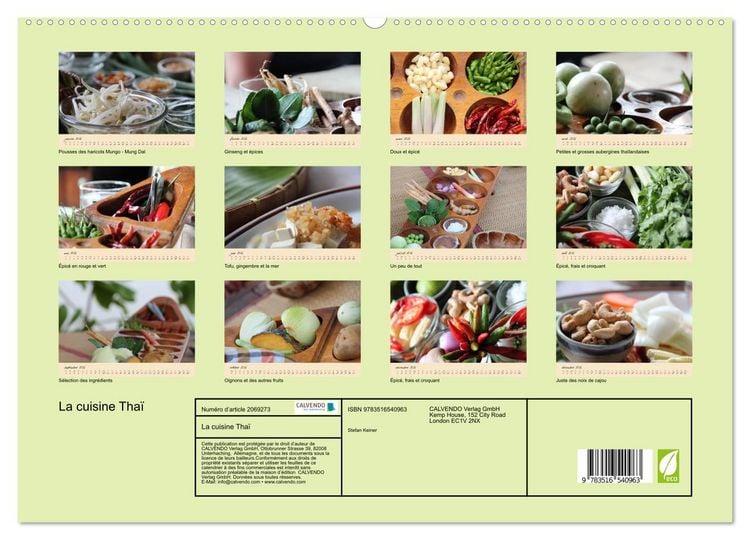 Produktbild: La cuisine Tha&iuml; (Calendrier mural 2026 DIN A2 vertical) calendrier de bureau
