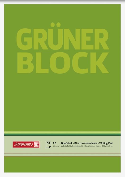 Produktbild: Brunnen Briefblock A5 60g Gr&uuml;n unlin