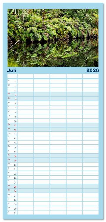 Produktbild: Familienplaner 2026 - Wasserzauber mit 5 Spalten (Wandkalender, 21 x 45 cm) CALVENDO