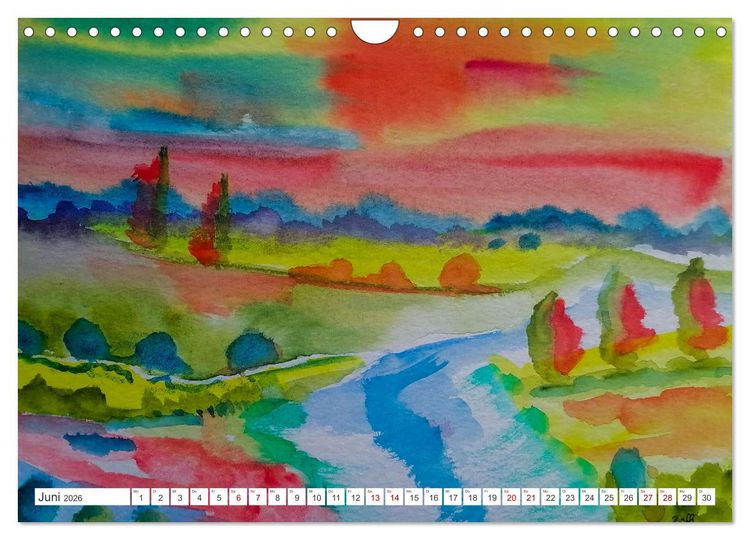 Produktbild: Roland Reiff Aquarelle Himmelslanschaften (Wandkalender 2026 DIN A4 quer), CALVENDO Monatskalender