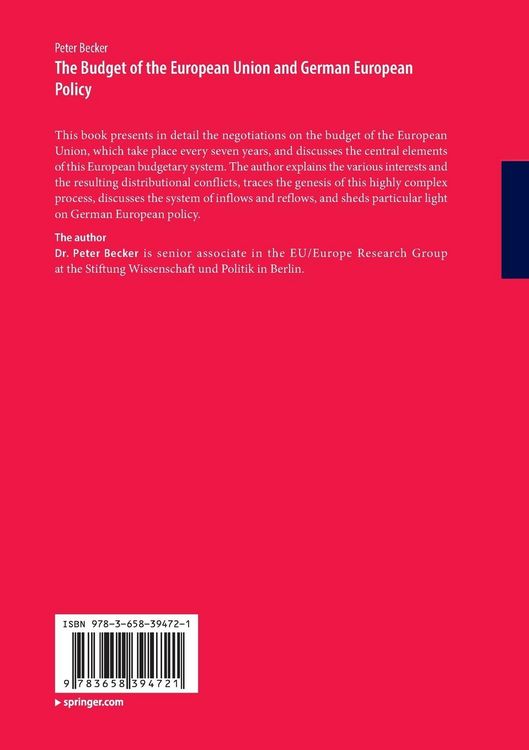 Produktbild: The Budget of the European Union and German European Policy
