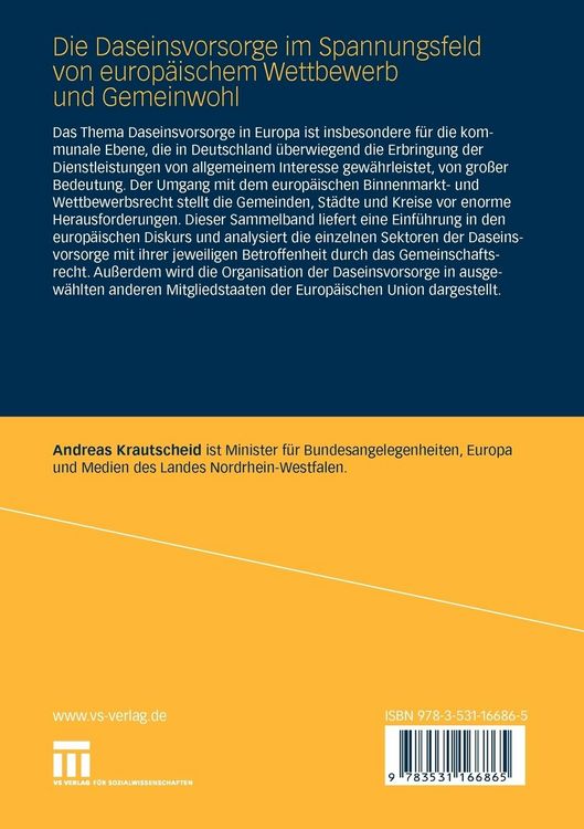 Produktbild: Die Daseinsvorsorge im Spannungsfeld von europ&auml;ischem Wettbewerb und Gemeinwohl