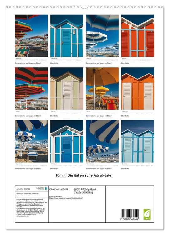 Produktbild: Rimini Die italienische Adriak&uuml;ste (hochwertiger Premium Wandkalender 2026 DIN A2 hoch), Kunstdruck in Hochglanz