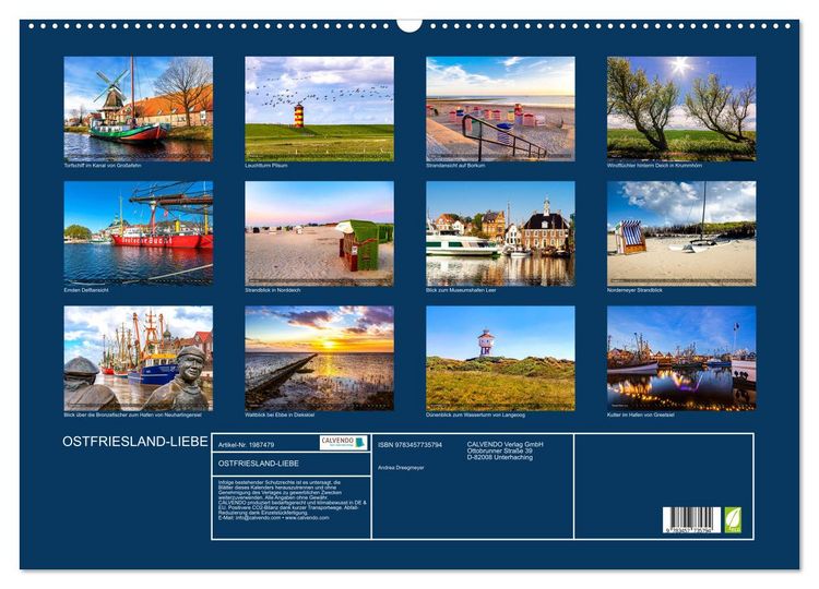 Produktbild: OSTFRIESLAND-LIEBE (Wandkalender 2026 DIN A2 quer), CALVENDO Monatskalender