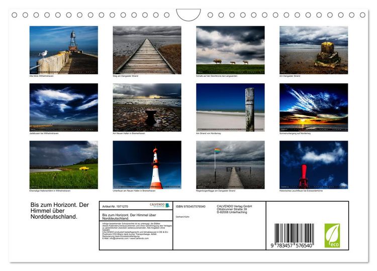 Produktbild: Bis zum Horizont. Der Himmel &uuml;ber Norddeutschland. (Wandkalender 2026 DIN A4 quer), CALVENDO Monatskalender