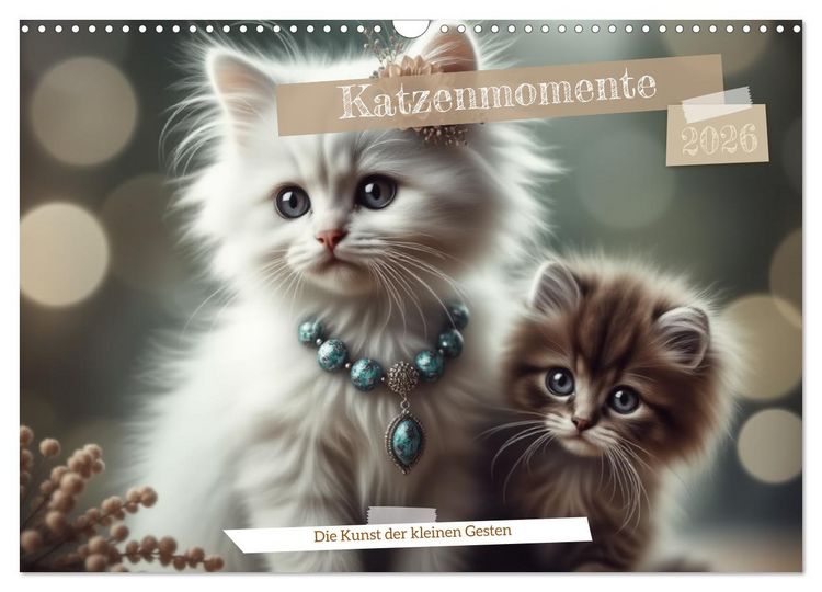 Produktbild: Katzenmomente (Wandkalender 2026 DIN A3 quer), CALVENDO Monatskalender