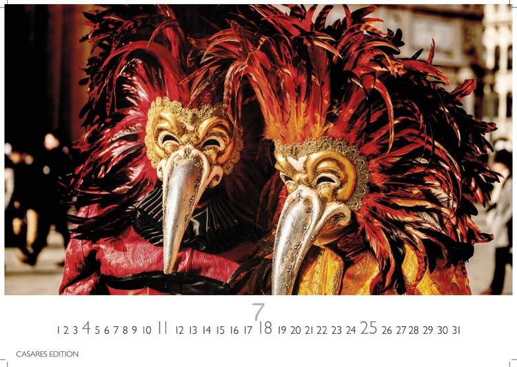 Produktbild: Venedig Karneval Kalender 2027 &ndash; Wandkalender | Fotokalender Italien 24x35 cm -. mit Karneval-Fotos, fantasievollen Masken und Kost&uuml;men