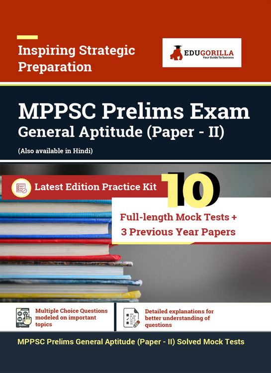 Produktbild: MPPSC Prelims General Aptitude (Paper - II) Recruitment Exam | Solved 1300 Objective Questions | By EduGorilla Prep Experts