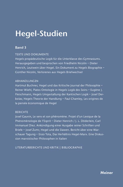 Produktbild: Hegel-Studien Band 3