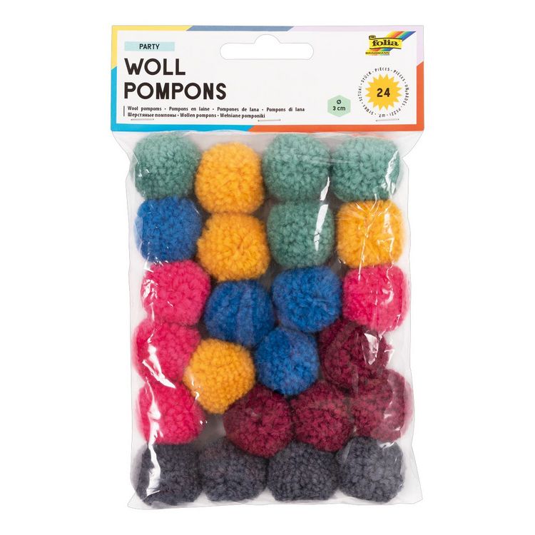 Produktbild: FOLIA&reg; Pompons, Party &Oslash; 30 mm 24 St&uuml;ck